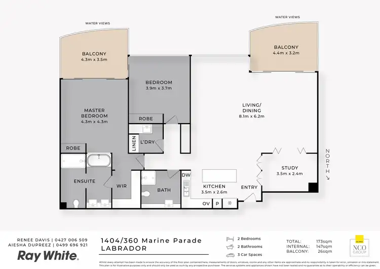 Floorplan of Homely apartment listing, 1404/360 Marine Parade, Labrador QLD 4215