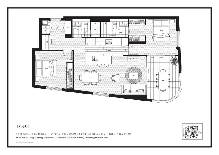 Floorplan of Homely apartment listing, 804/18 Hubert Street, Woolloongabba QLD 4102