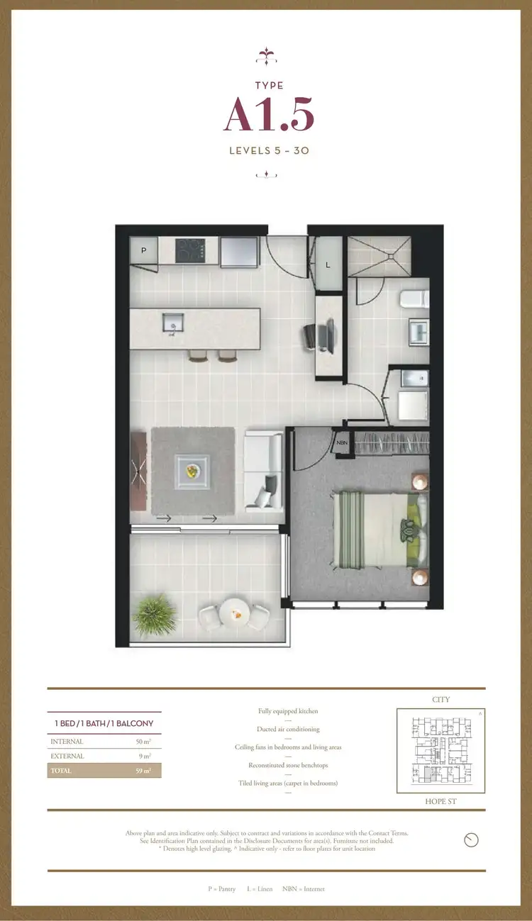 Floorplan of Homely apartment listing, 2711/19 Hope Street, South Brisbane QLD 4101