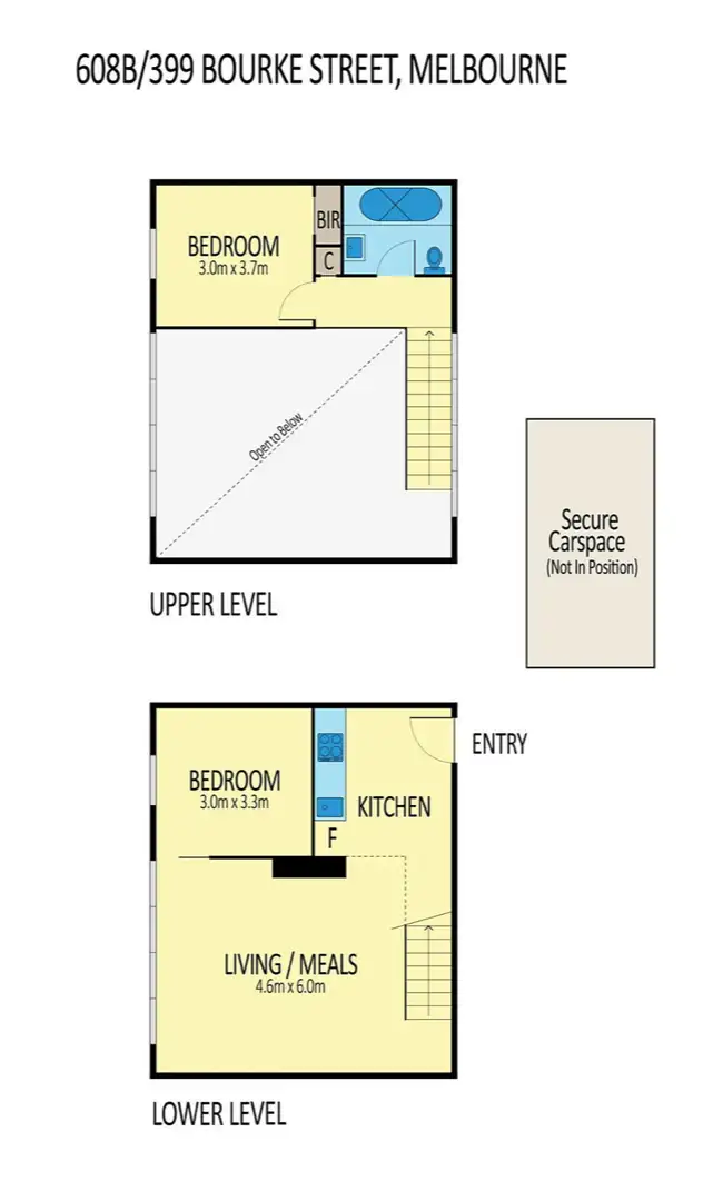 Floorplan of Homely apartment listing, 608/399 Bourke Street, Melbourne VIC 3000