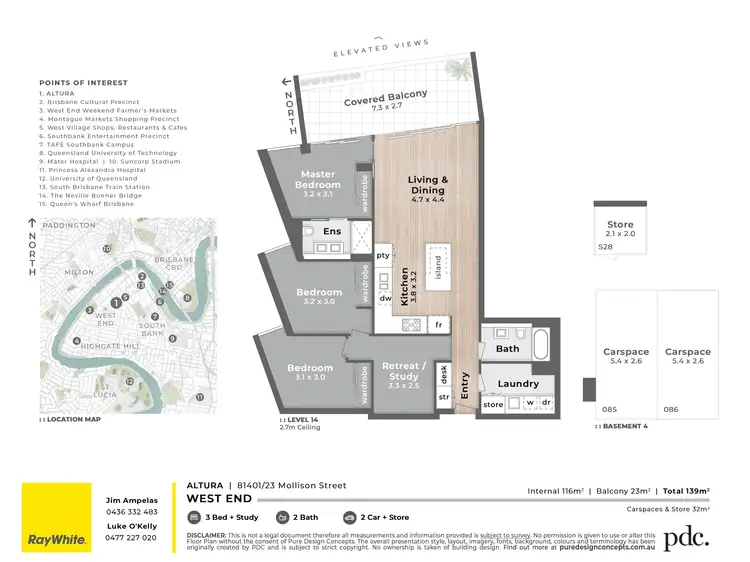 Floorplan of Homely apartment listing, 81401/23 Mollison Street, West End QLD 4101