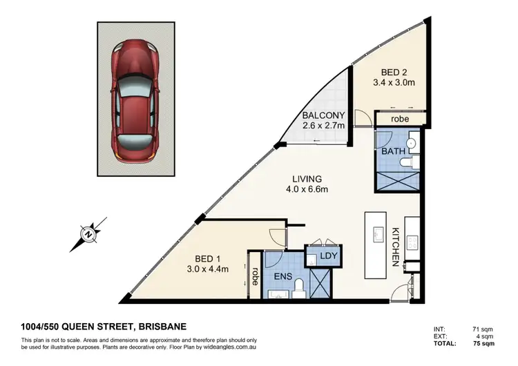 Floorplan of Homely apartment listing, 1004/550 Queen Street, Brisbane City QLD 4000