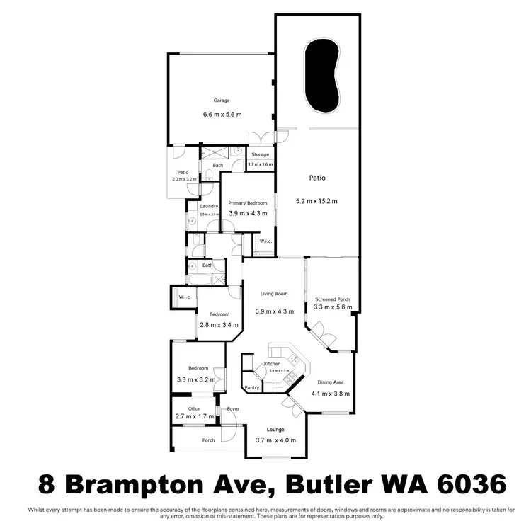 Floorplan of Homely house listing, 8 Brampton Avenue, Butler WA 6036