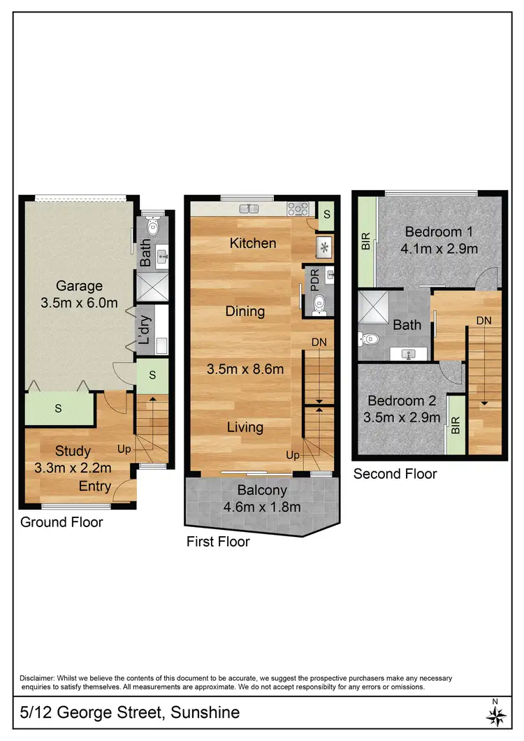 Floorplan of Homely townhouse listing, 4/12 George Street, Sunshine VIC 3020