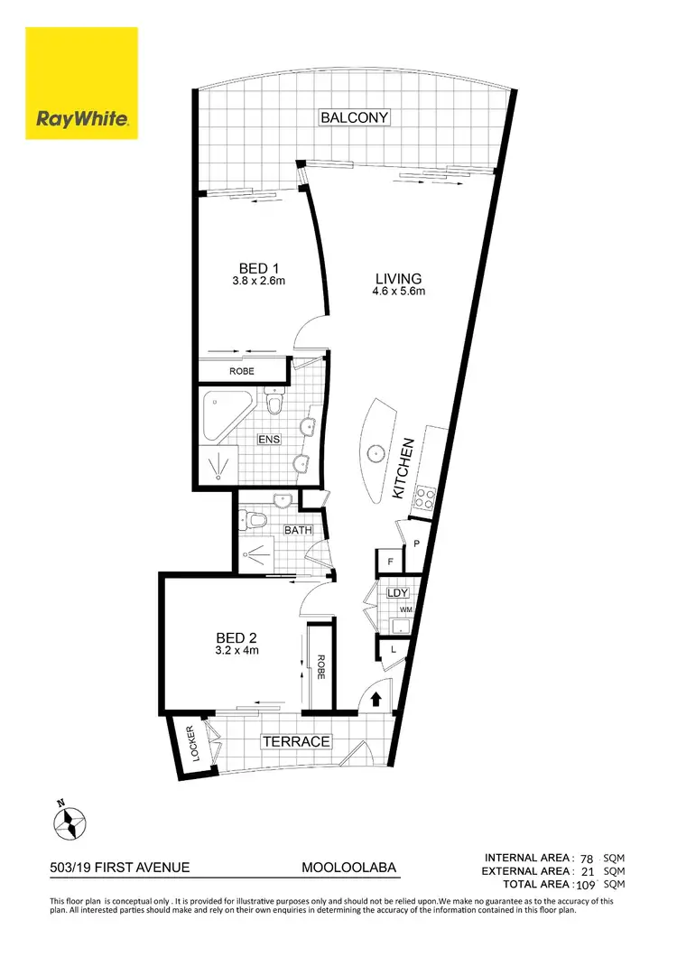 Floorplan of Homely unit listing, 503/19 First Avenue, Mooloolaba QLD 4557