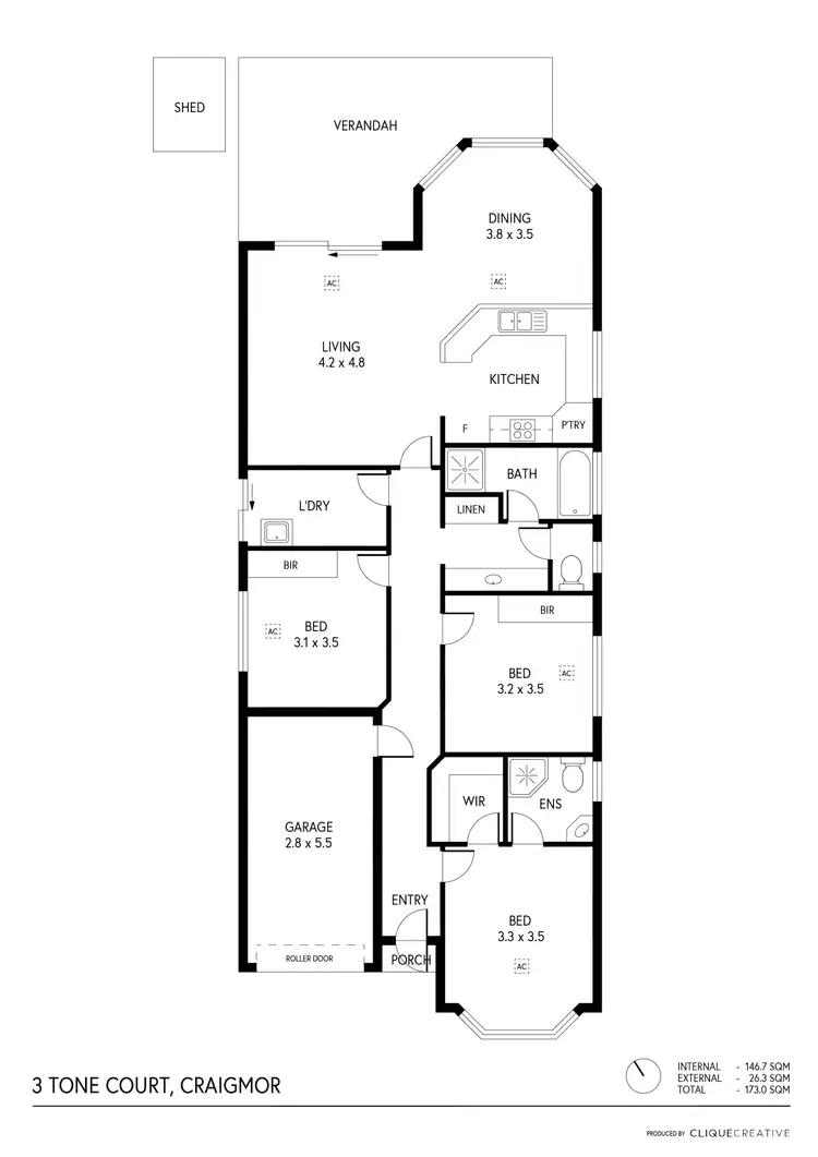 Floorplan of Homely house listing, 3 Tone Court, Craigmore SA 5114