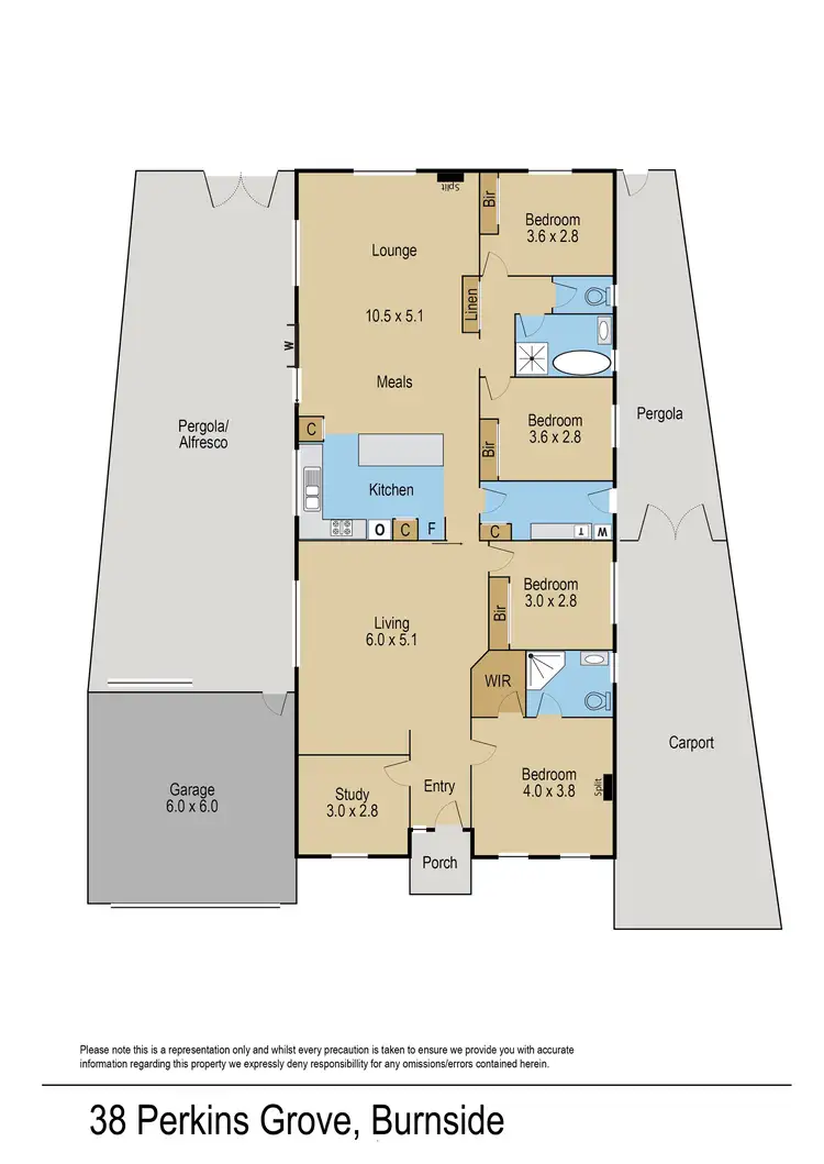 Floorplan of Homely house listing, 38 Perkins Grove, Burnside VIC 3023
