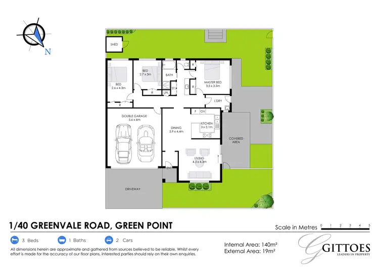 Floorplan of Homely semi-detached listing, 1/40 Greenvale Road, Green Point NSW 2251