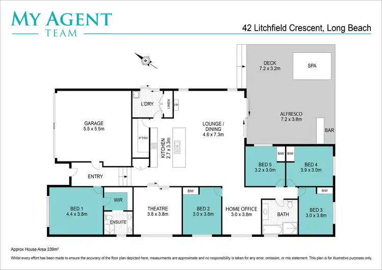 Floorplan of Homely house listing, 42 Litchfield Crescent, Long Beach NSW 2536