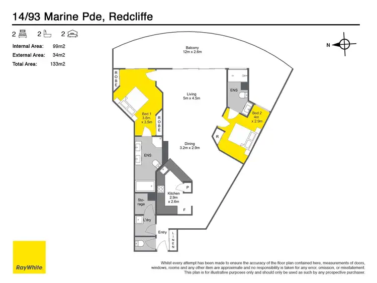 Floorplan of Homely apartment listing, 14/93 Marine Parade, Redcliffe QLD 4020