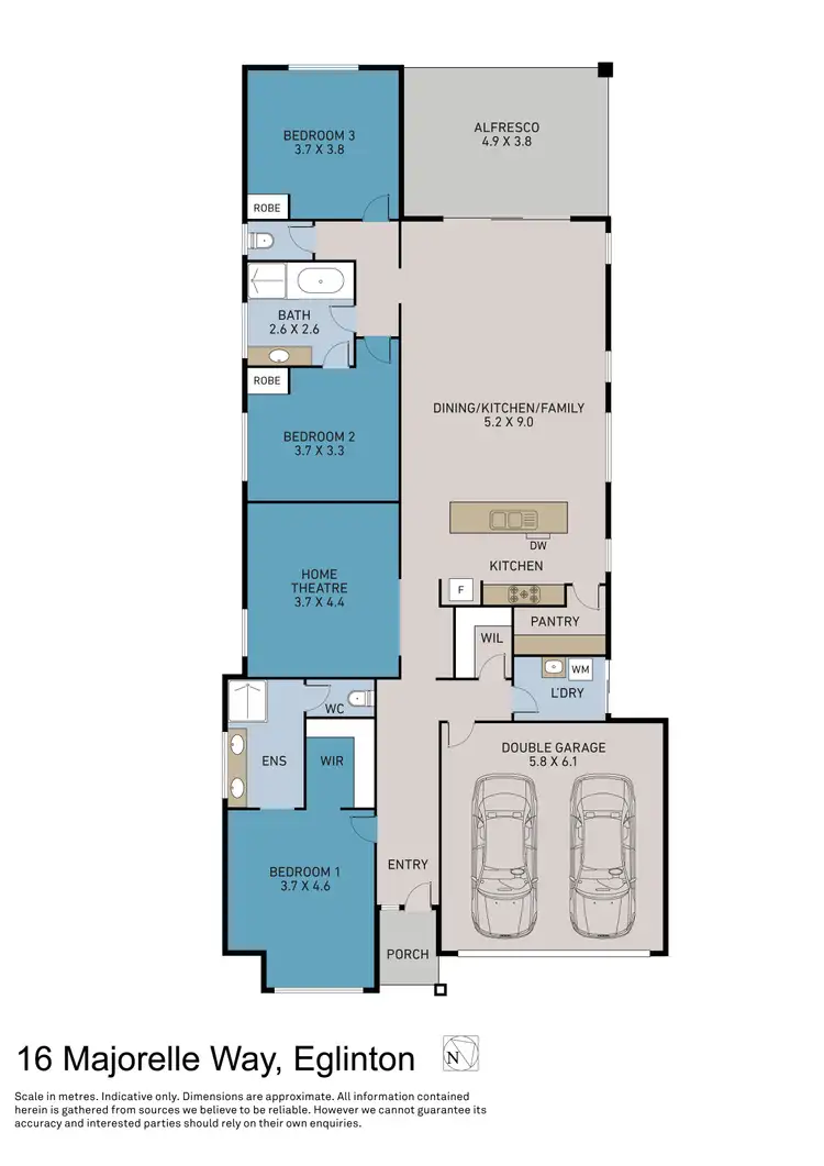 Floorplan of Homely house listing, 16 Majorelle Way, Eglinton WA 6034