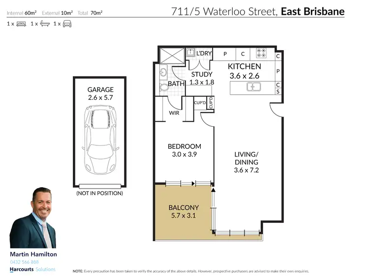 Floorplan of Homely apartment listing, 711/5 Waterloo Street, East Brisbane QLD 4169