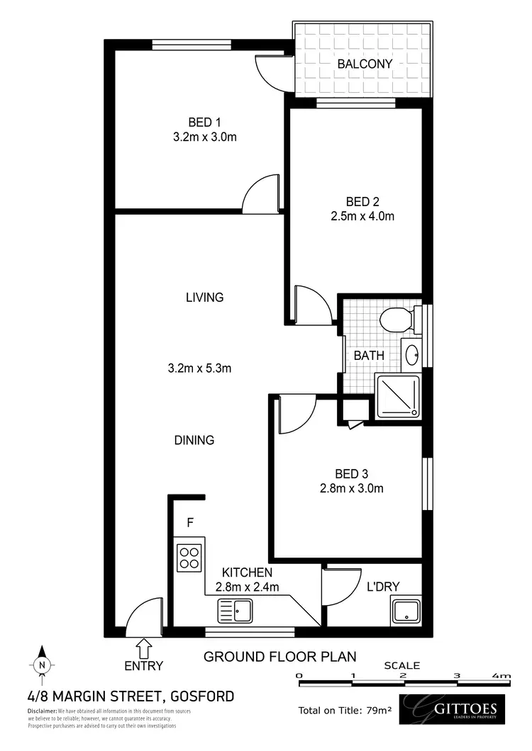 Floorplan of Homely unit listing, 4/8 Margin Street, Gosford NSW 2250