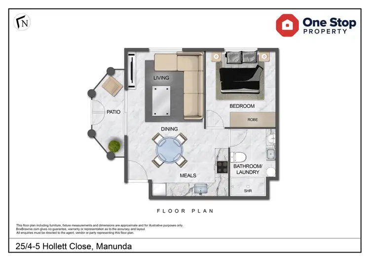 Floorplan of Homely unit listing, 25/4-5 Hollett Close, Manunda QLD 4870