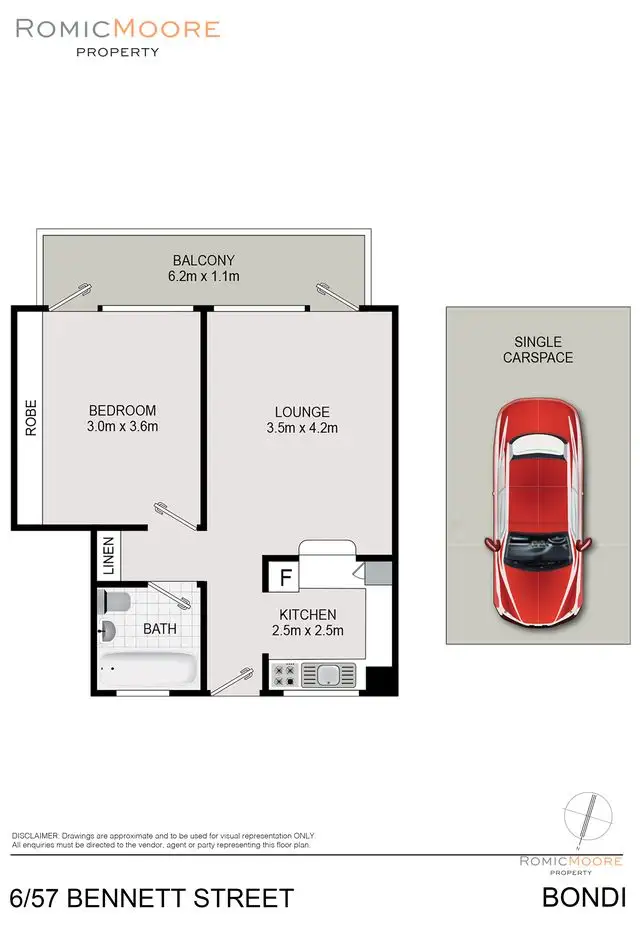 Floorplan of Homely unit listing, 6/57 Bennett Street, Bondi NSW 2026