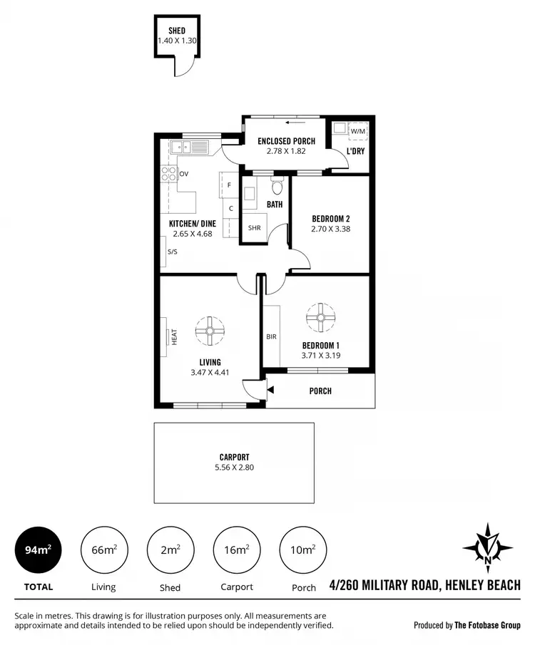 Floorplan of Homely unit listing, 4/260 Military Road, Henley Beach SA 5022