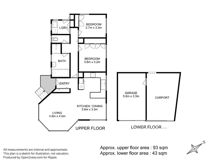 Floorplan of Homely unit listing, 1/32 Ruth Drive, Lenah Valley TAS 7008