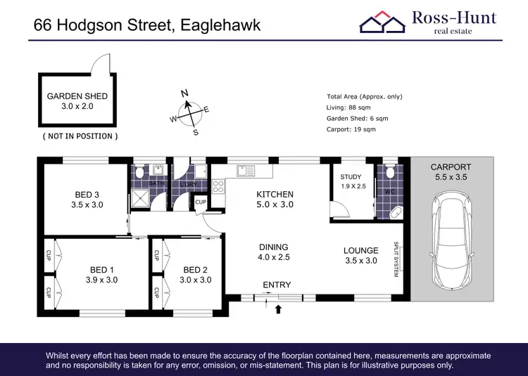 Floorplan of Homely house listing, 66 Hodgson Street, Eaglehawk VIC 3556