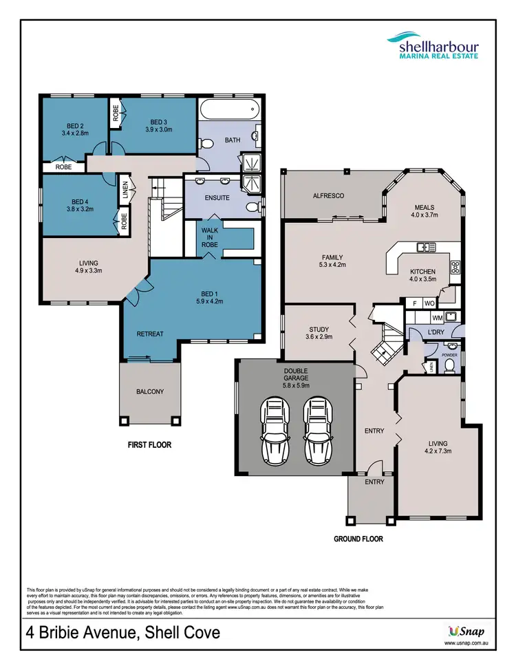 Floorplan of Homely house listing, 4 Bribie Avenue, Shell Cove NSW 2529