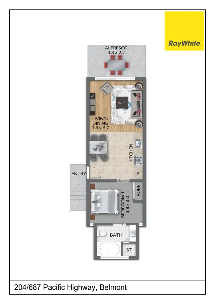 Floorplan of Homely villa listing, 204/687 Pacific Highway, Belmont NSW 2280