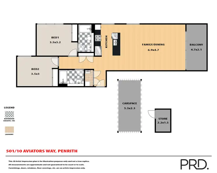 Floorplan of Homely house listing, 501/10 Aviators Way, Penrith NSW 2750