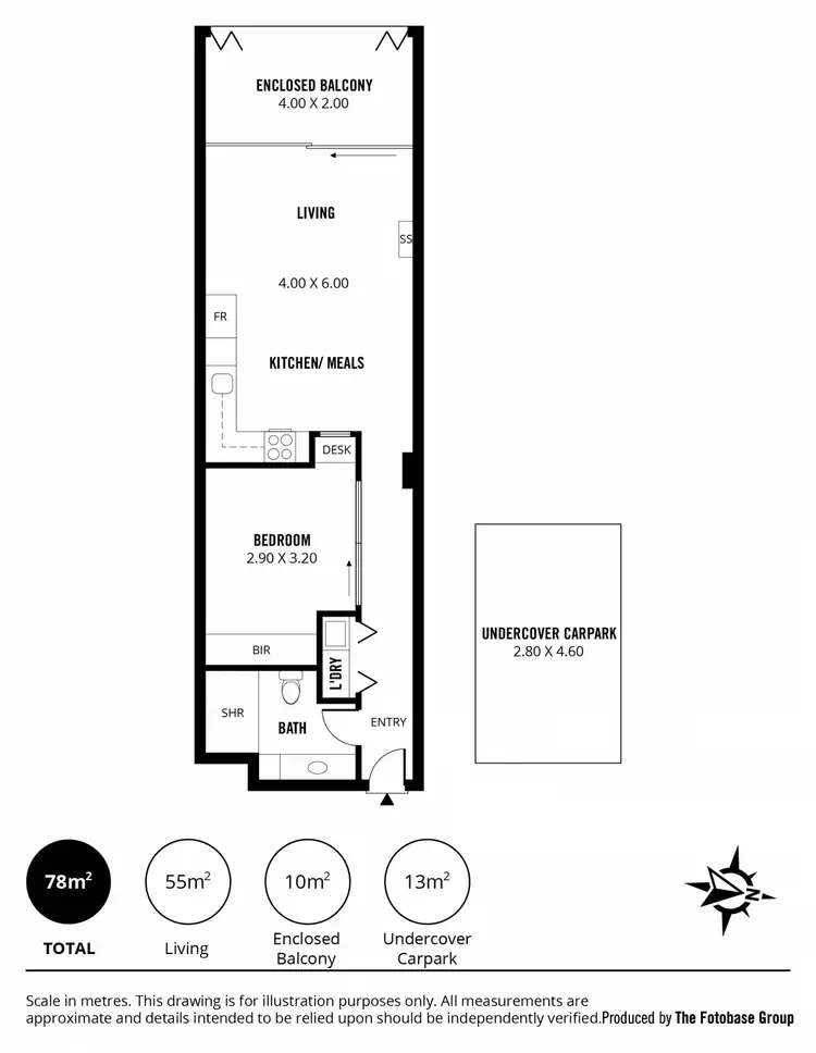 Floorplan of Homely apartment listing, 306/185 Morphett Street, Adelaide SA 5000
