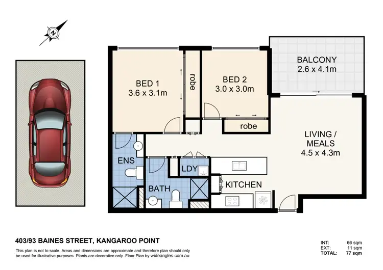 Floorplan of Homely apartment listing, 403/93 Baines Street, Kangaroo Point QLD 4169