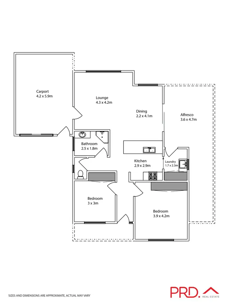 Floorplan of Homely unit listing, Unit 2, 125 Commercial Street, Merbein VIC 3505