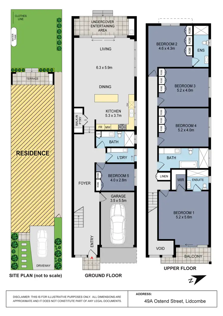 Floorplan of Homely semi-detached listing, 49A Ostend Street, Lidcombe NSW 2141