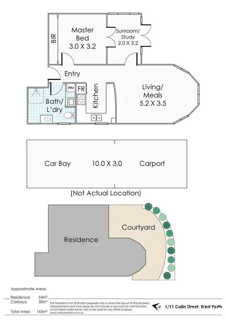 Floorplan of Homely apartment listing, 1/11 Colin Street, West Perth WA 6005