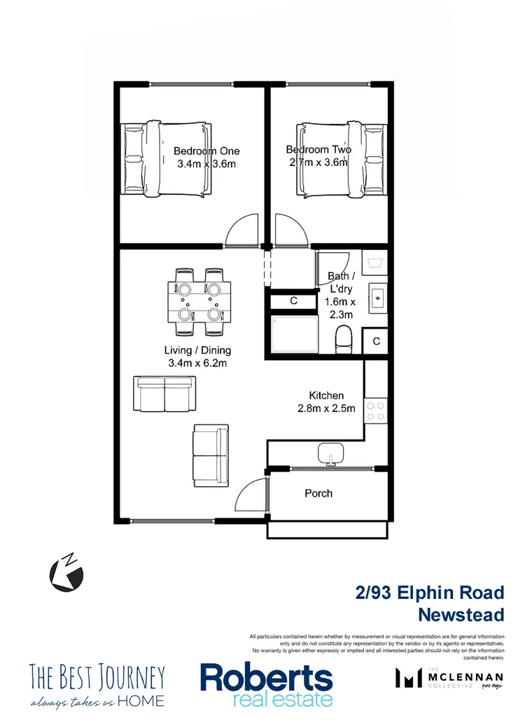 Floorplan of Homely unit listing, 2/93 Elphin Road, Newstead TAS 7250