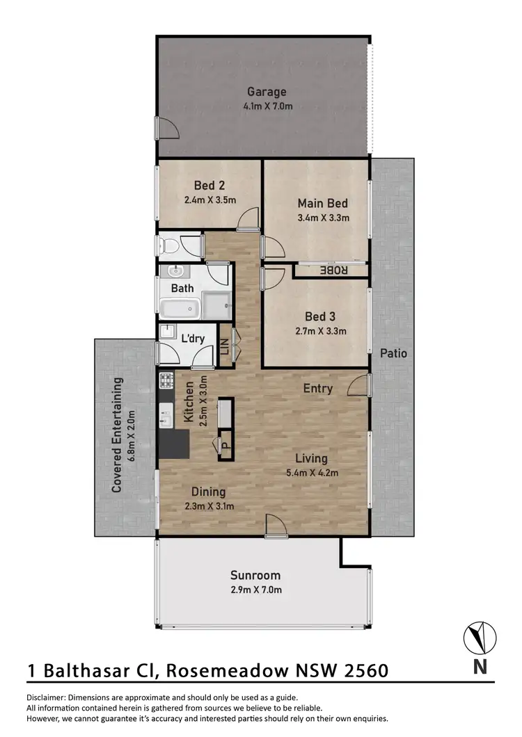 Floorplan of Homely house listing, 1 Balthasar Close, Rosemeadow NSW 2560