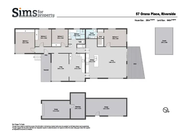 Floorplan of Homely house listing, 57 Orana Place, Riverside TAS 7250