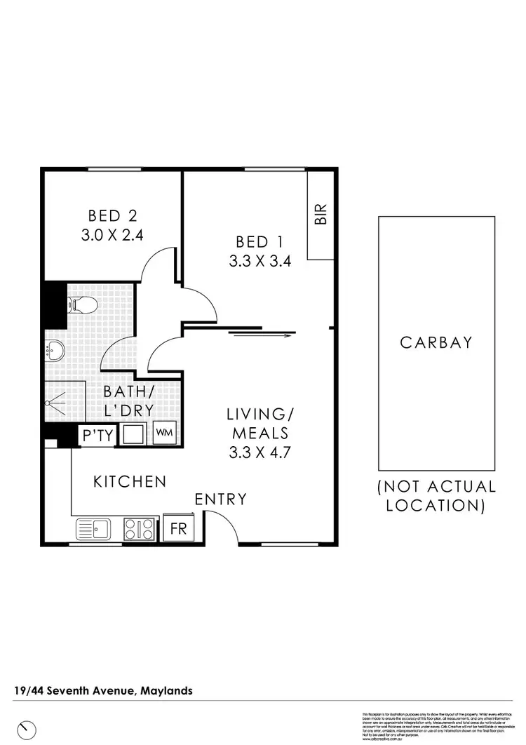 Floorplan of Homely unit listing, 19/44 Seventh Avenue, Maylands WA 6051