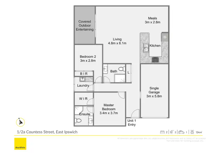 Floorplan of Homely unit listing, 1/2A Countess Street, East Ipswich QLD 4305