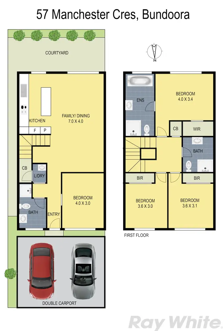 Floorplan of Homely townhouse listing, 57 Manchester Crescent, Bundoora VIC 3083