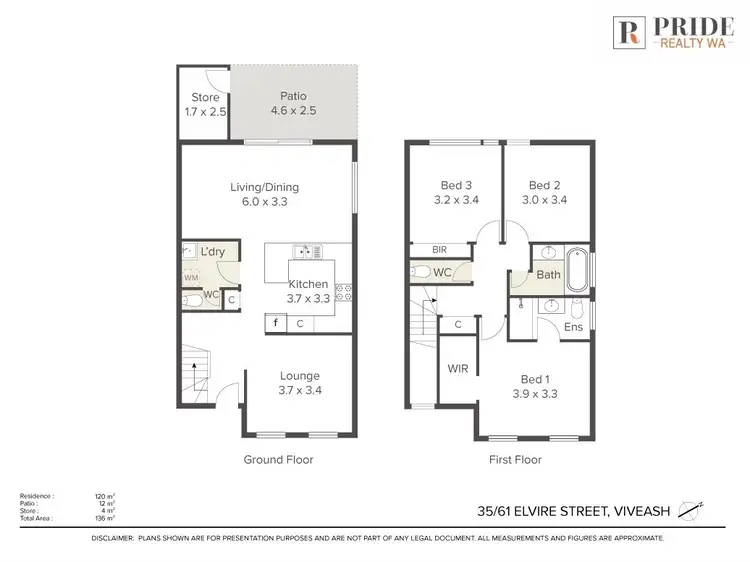 Floorplan of Homely townhouse listing, 35/61 Elvire Street, Viveash WA 6056