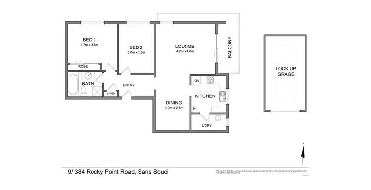 Floorplan of Homely unit listing, 9/384-396 Rocky Point Road, Sans Souci NSW 2219