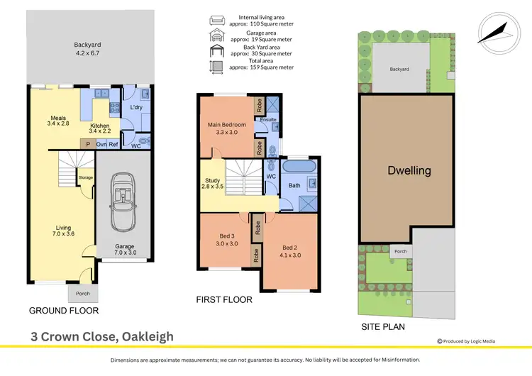 Floorplan of Homely townhouse listing, 3 Crown Close, Oakleigh East VIC 3166