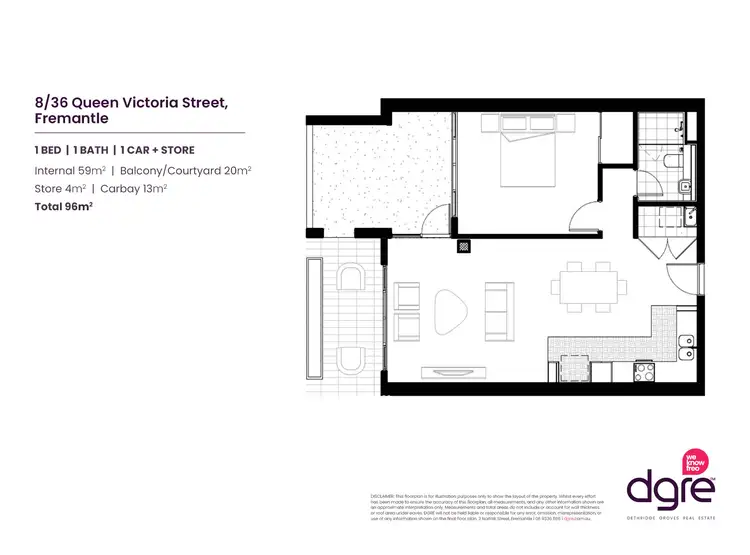 Floorplan of Homely apartment listing, 8/36 Queen Victoria Street, Fremantle WA 6160
