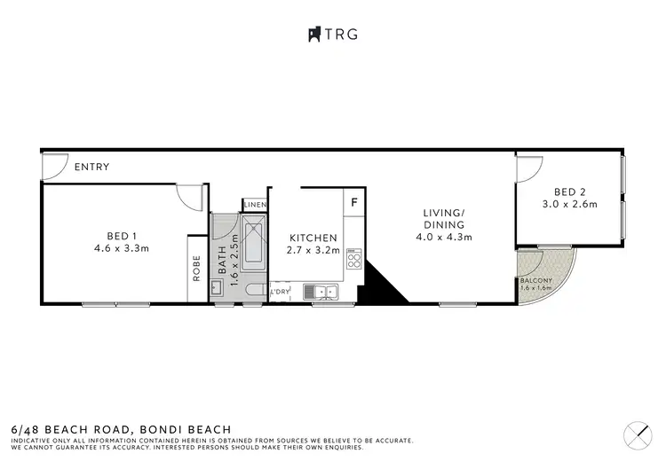 Floorplan of Homely apartment listing, 6/48 Beach Road, Bondi Beach NSW 2026