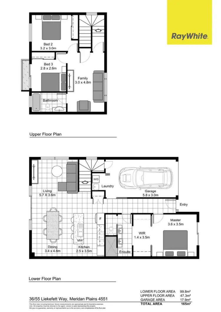 Floorplan of Homely townhouse listing, 36/55 Liekefett Way, Meridan Plains QLD 4551