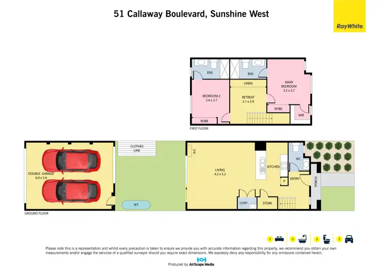 Floorplan of Homely townhouse listing, 51 Callaway Boulevard, Sunshine West VIC 3020