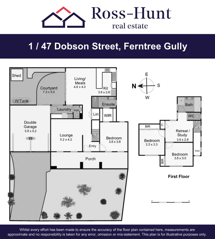 Floorplan of Homely townhouse listing, 1/47 Dobson Street, Ferntree Gully VIC 3156