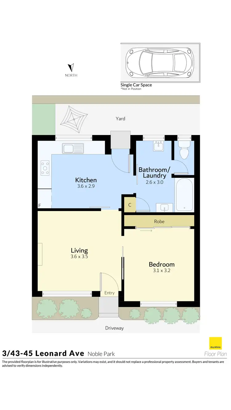 Floorplan of Homely unit listing, 3/43-45 Leonard Avenue, Noble Park VIC 3174