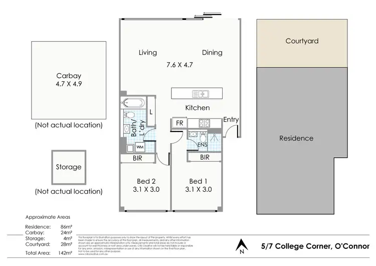 Floorplan of Homely apartment listing, 5/7 College Corner, O'connor WA 6163