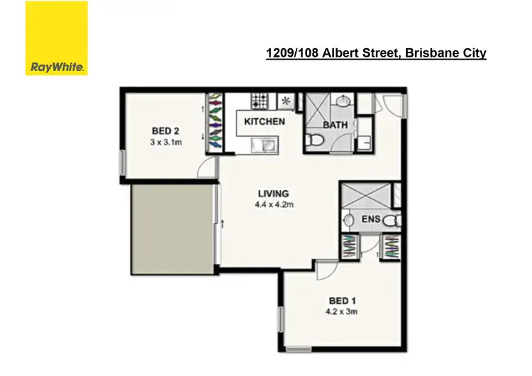Floorplan of Homely apartment listing, 1209/108 Albert Street, Brisbane City QLD 4000