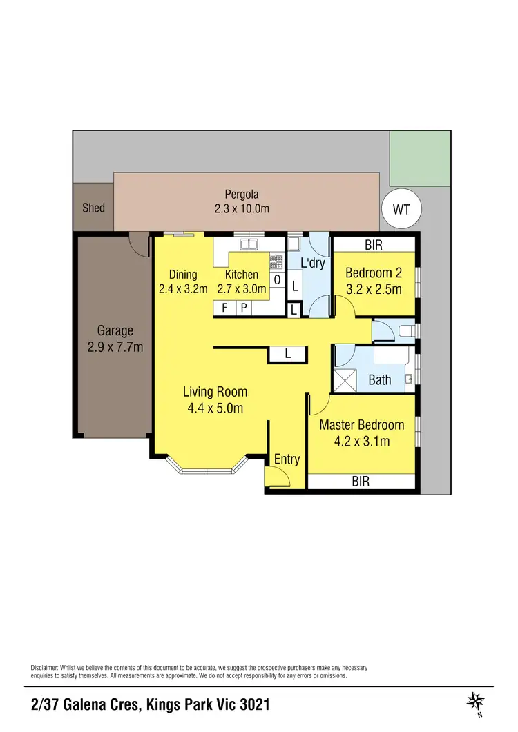 Floorplan of Homely unit listing, 2/37 Galena Crescent, Kings Park VIC 3021