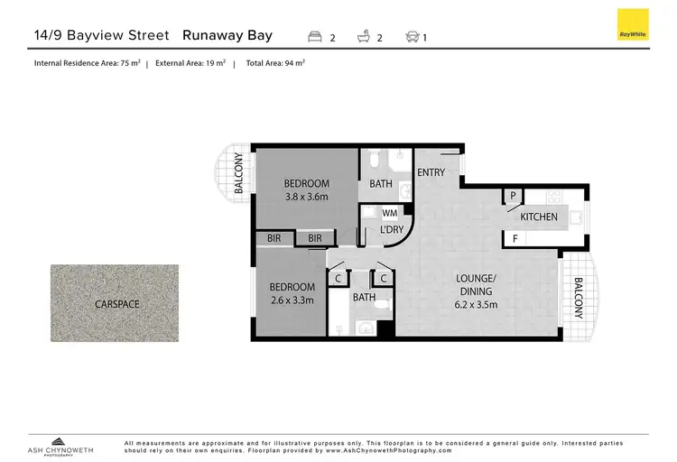 Floorplan of Homely unit listing, 14/9 Bayview Street, Runaway Bay QLD 4216