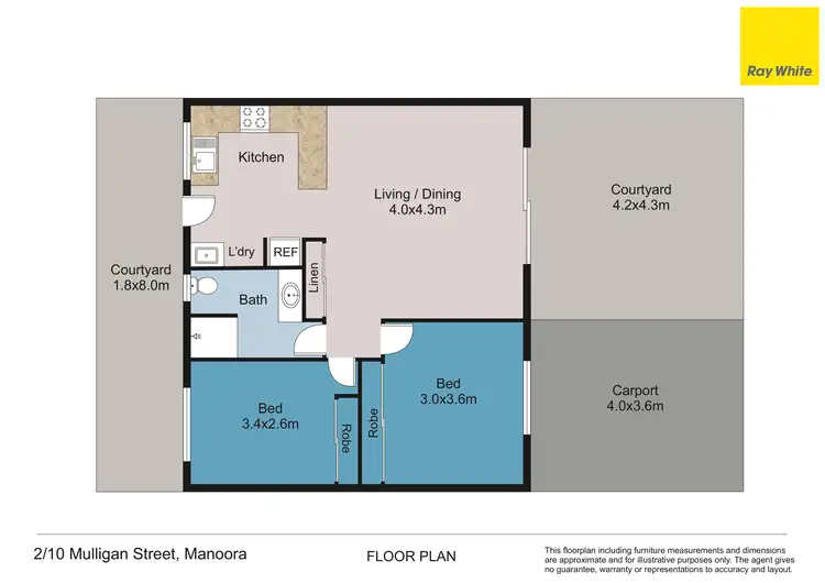 Floorplan of Homely unit listing, 2/10 Mulligan Street, Manoora QLD 4870